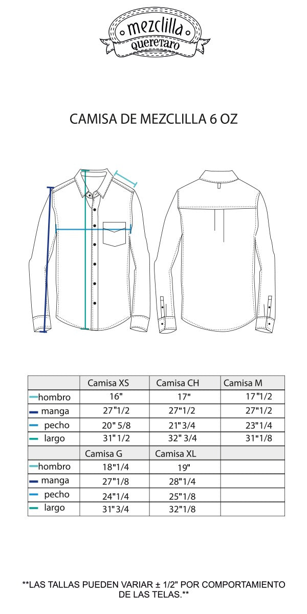 Camisa Ejecutiva Office | Camisola de Mezclilla Hombre 10 oz