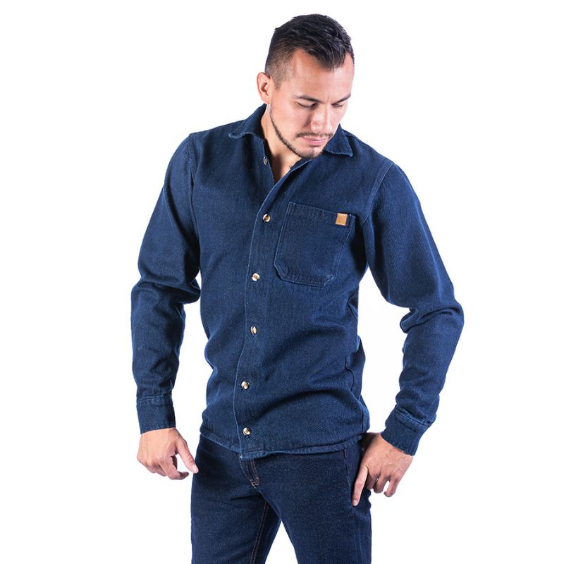 Camisa Work | Camisola de Mezclilla industrial uso rudo Hombre 14 oz