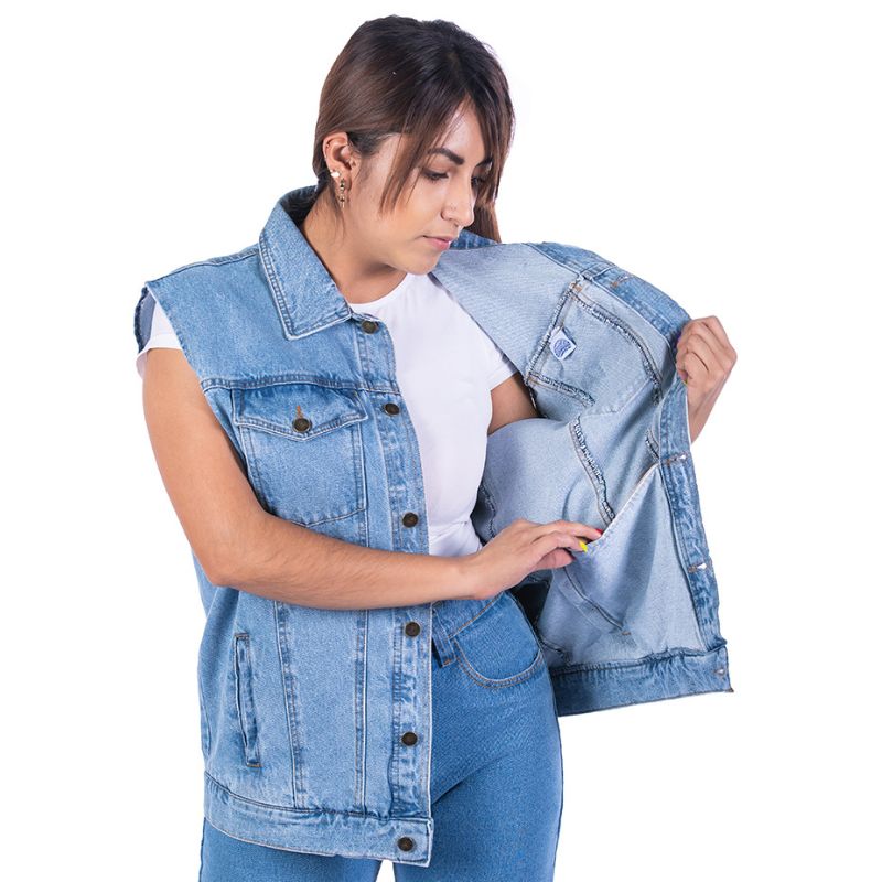 Chaleco Work para Dama | mezclilla de uso rudo de 14 oz