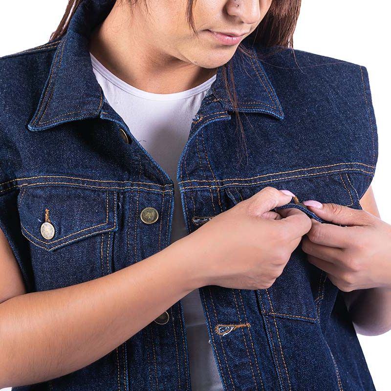 Chaleco Work para Dama | mezclilla de uso rudo de 14 oz