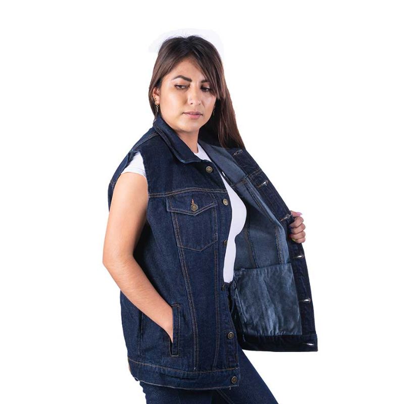 Chaleco Work para Dama | mezclilla de uso rudo de 14 oz