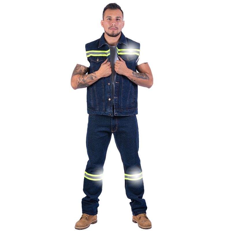 Cinta Reflejante Pants Antireflejante Azul Overol Con