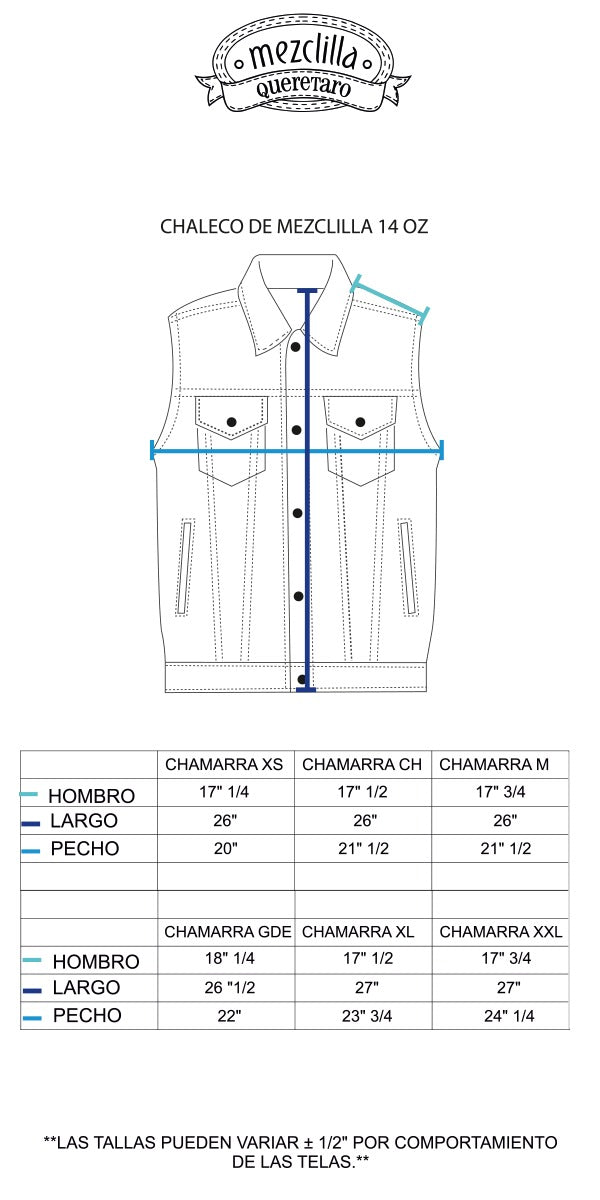 Chaleco Work para Dama | mezclilla de uso rudo de 14 oz