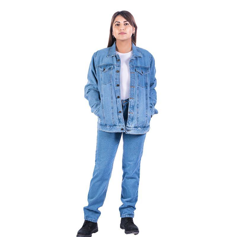 Chamarra de mezclilla industrial para trabajo mujer | Mezclilla de uso rudo de 14 oz