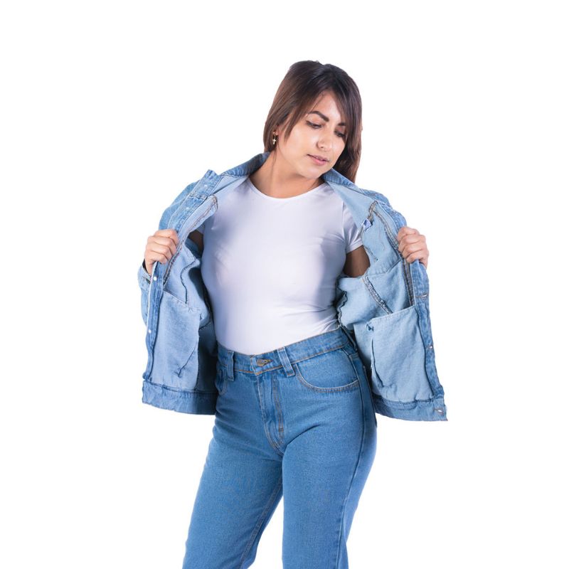 Chamarra de mezclilla industrial para trabajo mujer | Mezclilla de uso rudo de 14 oz
