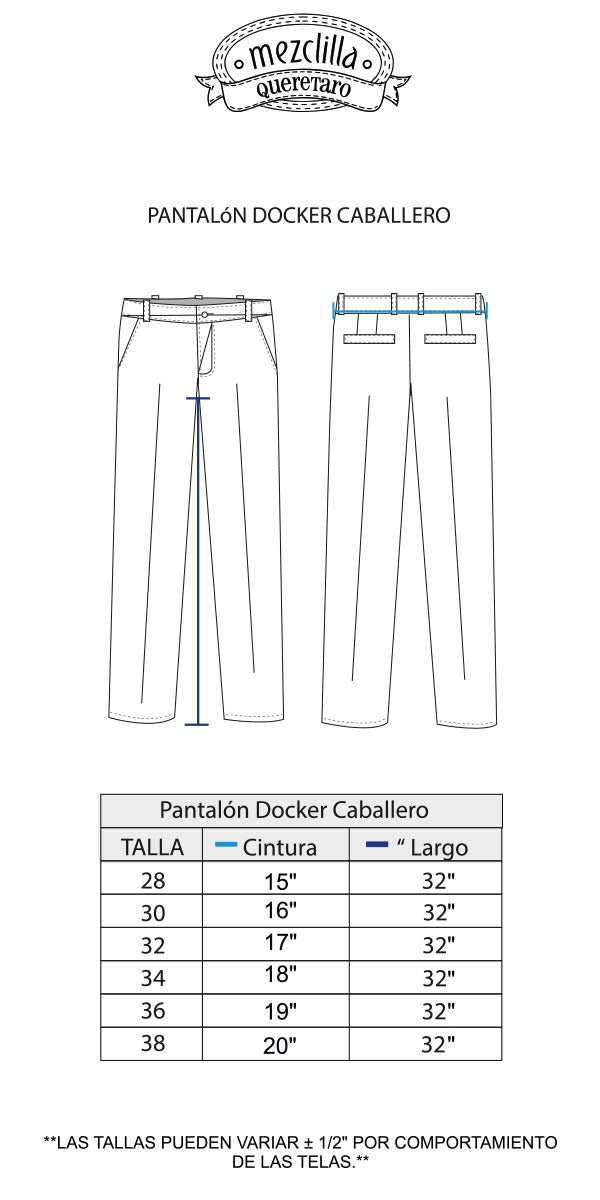 Pantalón de gabardina Docker para caballero