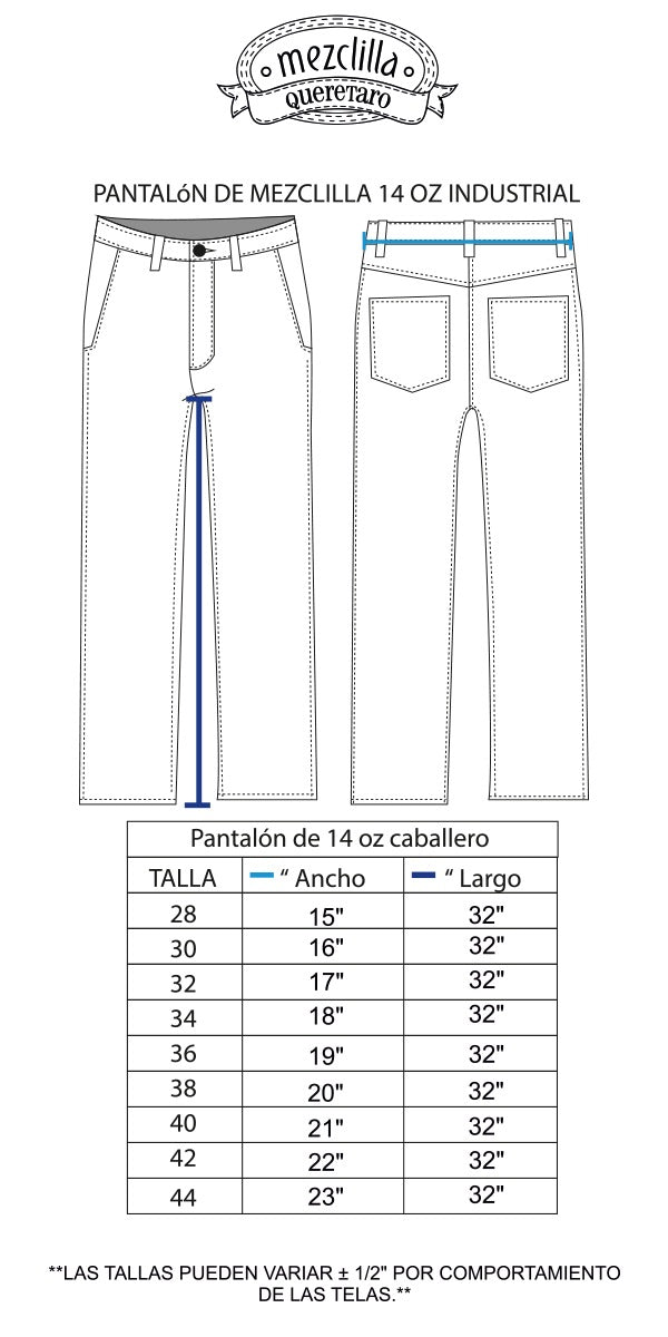 Pantalón de Mezclilla Work 14 oz