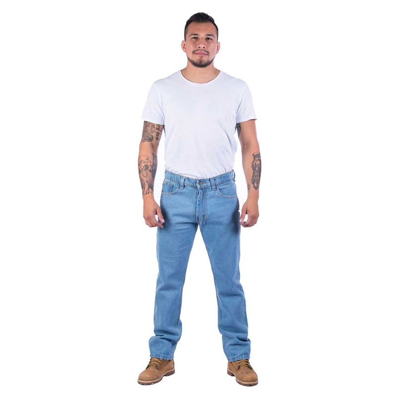 Pantalón caballero de mezclilla de 14 oz para uso rudo e industrial ...