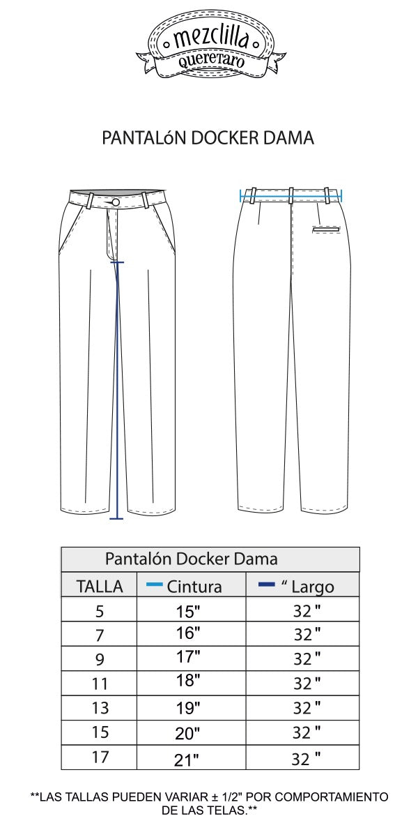 Pantalon de gabardina Docker para dama mezclillaqueretaro